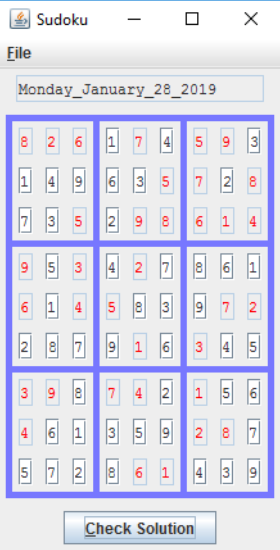 Completed Sudoku grid.